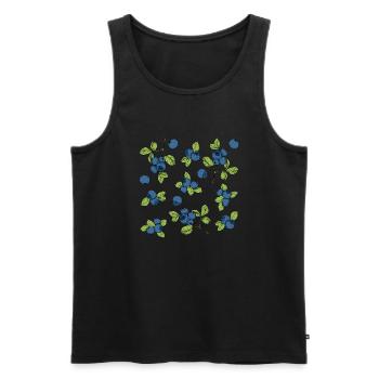 For blueberry lovers: delicious fruit pattern - Men's Premium Organic Tank Top - black - Front - AI Model Male 178 light (178cm)