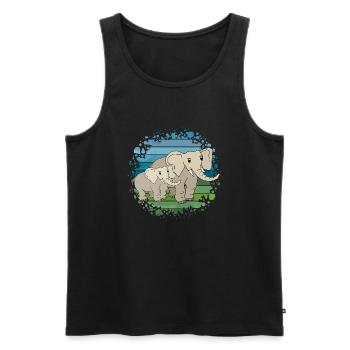 Éléphant - Débardeur bio Premium Homme - noir - Devant - Michal (187cm)