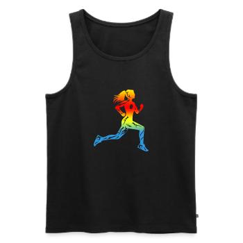 Coureurs En cours Fille De Tatouage Design Cadeau - Débardeur bio Premium Homme - noir - Devant - AI Model Male 178 light (178cm)