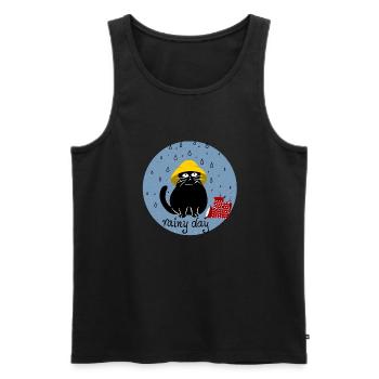 rainy days - Men's Premium Organic Tank Top - black - Front - Michal (187cm)