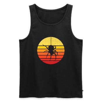 araignée et coucher de soleil - nature et insecte - Débardeur bio Premium Homme - noir - Devant - AI Model Male 178 light (178cm)