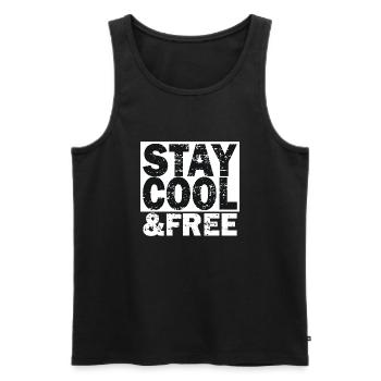 Stay Cool & Free - Männer Premium Bio Tank Top - Schwarz - Vorne - AI Model Male 178 light (178cm)
