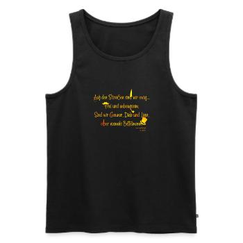 Das offizielle "Liga der Meisterdiebe"-Lied inBlau - Männer Premium Bio Tank Top - Schwarz - Vorne - Michal (187cm)