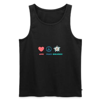 Love Peace Edelweiss Alpen Amants Idée cadeau - Débardeur bio Premium Homme - noir - Devant - AI Model Male 178 light (178cm)