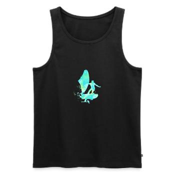 Double Exposure Wing Foiling Hydrofoiling Geschenk - Männer Premium Bio Tank Top - Schwarz - Vorne - AI Model Male 178 light (178cm)