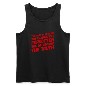 The lie became the truth - Men's Premium Organic Tank Top - black - Front - AI Model Male 178 light (178cm)