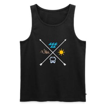 Surf du Soleil Vague Surf Bus Tatouage Design - Débardeur bio Premium Homme - noir - Devant - Michal (187cm)