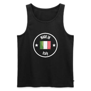 MADE IN ITALY White - Débardeur bio Premium Homme - noir - Devant - AI Model Male 178 light (178cm)