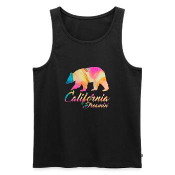 California dream rose - Débardeur bio Premium Homme - noir - Devant - Michal (187cm)