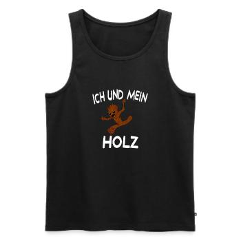 ich und mein holz - Männer Premium Bio Tank Top - Schwarz - Vorne - Michal (187cm)