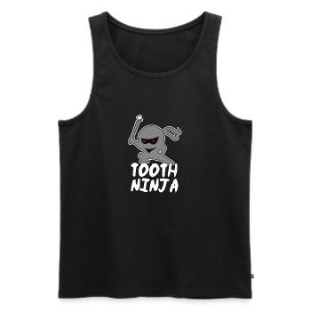 Dentiste Tooth Ninja dent sortir cadeau - Débardeur bio Premium Homme - noir - Devant - Michal (187cm)