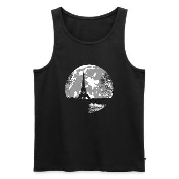 pleine lune et paris - tour Eiffel - Débardeur bio Premium Homme - noir - Devant - AI Model Male 178 light (178cm)
