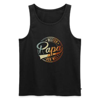 Bester Papa Vater Retro - Männer Premium Bio Tank Top - Schwarz - Vorne - Michal (187cm)