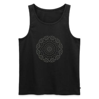 MANDALA - Männer Premium Bio Tank Top - Schwarz - Vorne - Michal (187cm)