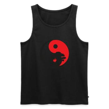 Qigong Bonsaï Ying Yang - Débardeur bio Premium Homme - noir - Devant - Michal (187cm)