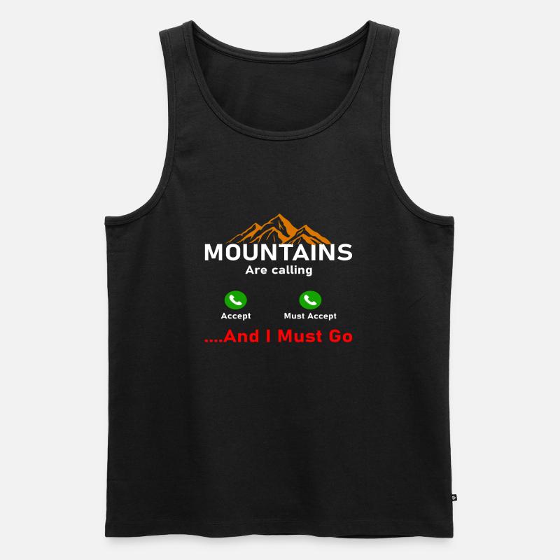 Mountains are calling - Männer Premium Bio Tank Top - Schwarz
