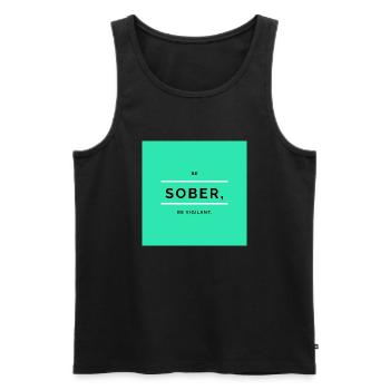 Be sober 4 - Men's Premium Organic Tank Top - black - Front - AI Model Male 178 light (178cm)