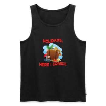 Holidays - Männer Premium Bio Tank Top - Schwarz - Vorne - AI Model Male 178 light (178cm)