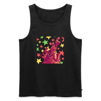 African Renaissance Monument Dakar Senegal - Men's Premium Organic Tank Top - black - Front - AI Model Male 178 light (178cm)