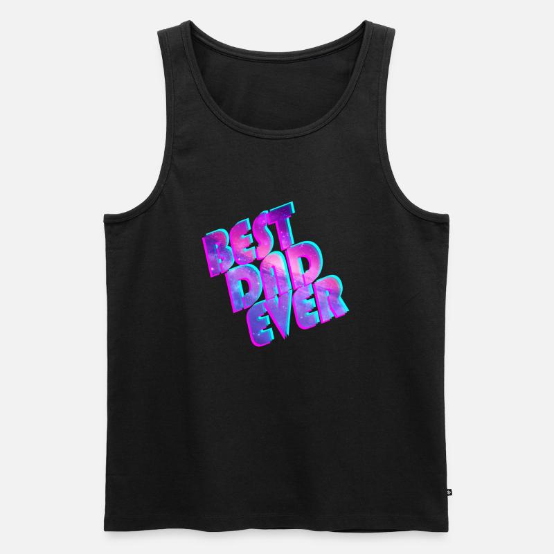 Best Dad Ever space - Männer Premium Bio Tank Top - Schwarz