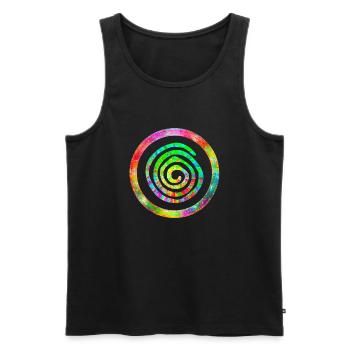 Joyful spiral - Men's Premium Organic Tank Top - black - Front - AI Model Male 178 light (178cm)