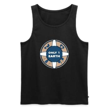 Only One Earth / Tag der Erde - Men's Premium Organic Tank Top - black - Front - AI Model Male 178 light (178cm)
