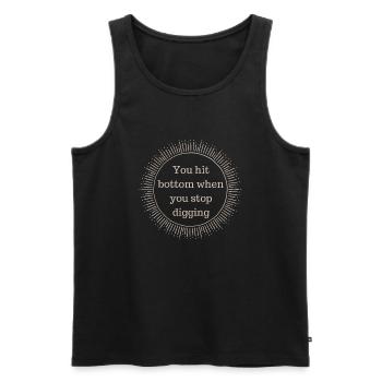 If you reach the bottom of the - Men's Premium Organic Tank Top - black - Front - AI Model Male 178 light (178cm)