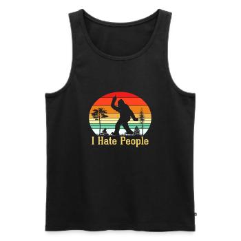 I hate People - Männer Premium Bio Tank Top - Schwarz - Vorne - Michal (187cm)