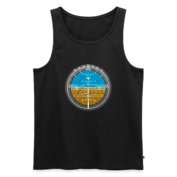 Airplane Instrument Pilot Aviator Vintage - Men's Premium Organic Tank Top - black - Front - AI Model Male 178 light (178cm)