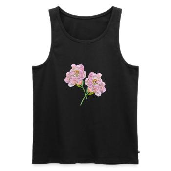 Rosa Pfingstrosen - Männer Premium Bio Tank Top - Schwarz - Vorne - AI Model Male 178 light (178cm)