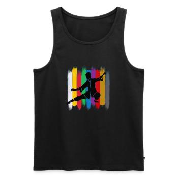 Karate Belts Colors Silhouette - Männer Premium Bio Tank Top - Schwarz - Vorne - AI Model Male 178 light (178cm)