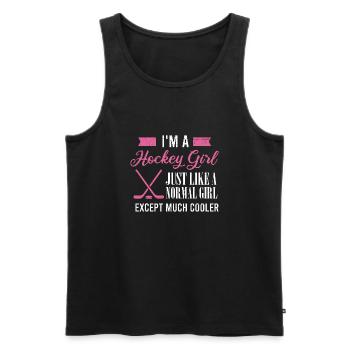 Eishockey I'm a hockey girl just like a normal gir - Männer Premium Bio Tank Top - Schwarz - Vorne - Michal (187cm)