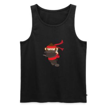 Ninja Affe Lustige Geschenkidee - Männer Premium Bio Tank Top - Schwarz - Vorne - Michal (187cm)