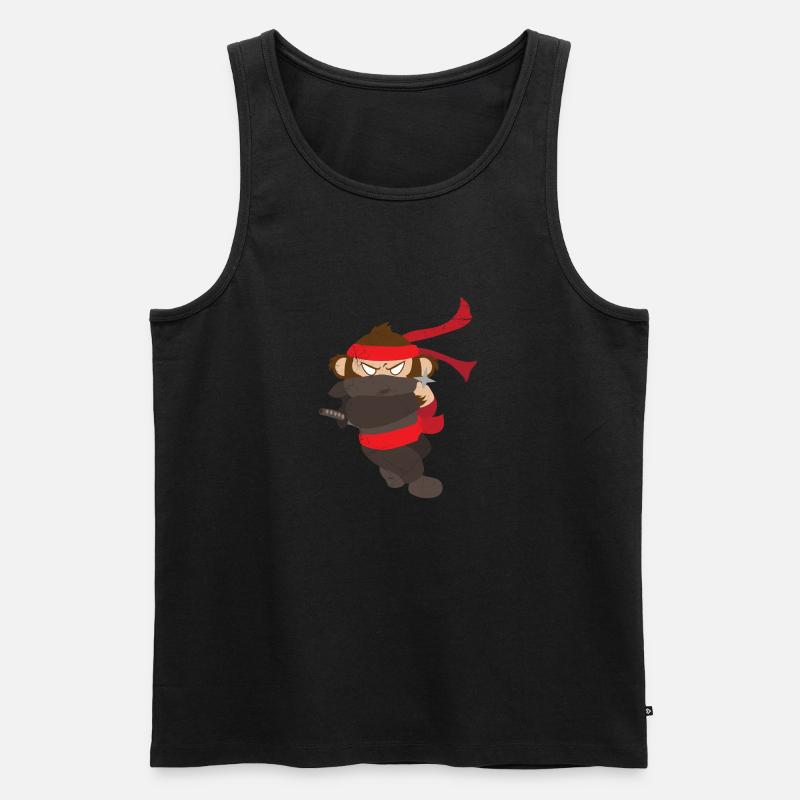 Ninja Affe Lustige Geschenkidee - Männer Premium Bio Tank Top - Schwarz
