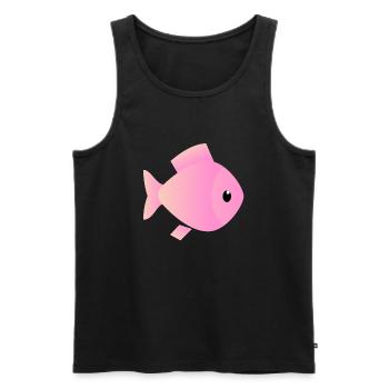 Sunrise Pink et Peach Ombre Fish - Débardeur bio Premium Homme - noir - Devant - AI Model Male 178 light (178cm)