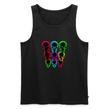Skull Abstract Skull Design - Men's Premium Organic Tank Top - black - Front - AI Model Male 178 light (178cm)