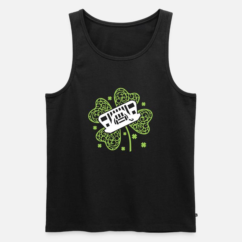 Shamrock Jeep - Männer Premium Bio Tank Top - Schwarz