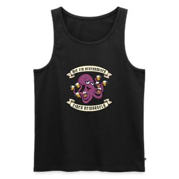 Wie ein achtarmiger einen reinorgeln Krake - Männer Premium Bio Tank Top - Schwarz - Vorne - Michal (187cm)