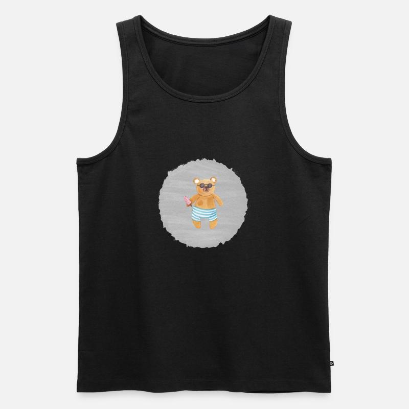 Süßer Bär - Männer Premium Bio Tank Top - Schwarz
