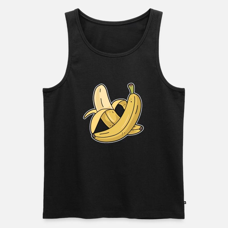 Banane - Männer Premium Bio Tank Top - Schwarz
