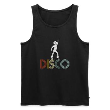Disco 70er Jahre Retro Dancer - Männer Premium Bio Tank Top - Schwarz - Vorne - AI Model Male 178 light (178cm)