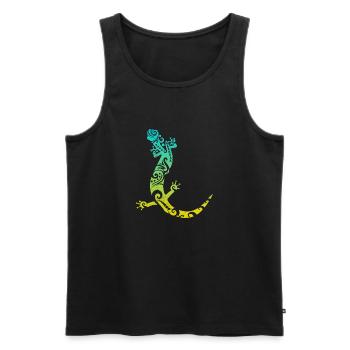 Maori Salamander Polynesian Tribal Tattoo Geschenk - Männer Premium Bio Tank Top - Schwarz - Vorne - Michal (187cm)