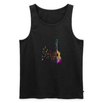 Double Exposure Guitar Musik Noten Geschenkidee - Männer Premium Bio Tank Top - Schwarz - Vorne - AI Model Male 178 light (178cm)