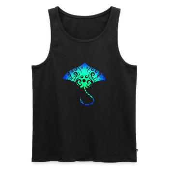 Maori raie Polynésian Tribal Tattoo Idée cadeau cadeau - Débardeur bio Premium Homme - noir - Devant - AI Model Male 178 light (178cm)