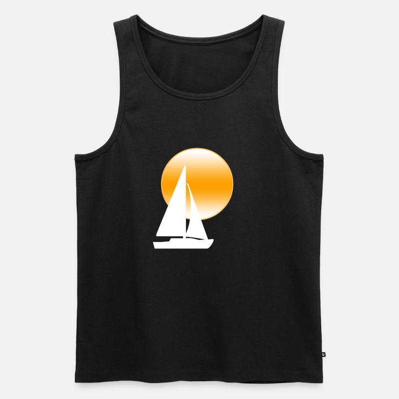 Segeln - Männer Premium Bio Tank Top - Schwarz