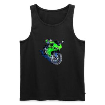 Moto Sport Vert - Débardeur bio Premium Homme - noir - Devant - AI Model Male 178 light (178cm)