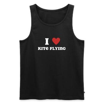 Ich liebe Drachenfliegen - Männer Premium Bio Tank Top - Schwarz - Vorne - AI Model Male 178 light (178cm)