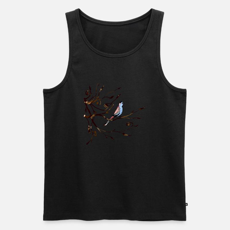 Vogel - Männer Premium Bio Tank Top - Schwarz