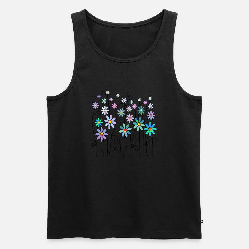 Blumen - Männer Premium Bio Tank Top - Schwarz