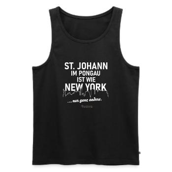 St. Johann im Pongau - Männer Premium Bio Tank Top - Schwarz - Vorne - Michal (187cm)